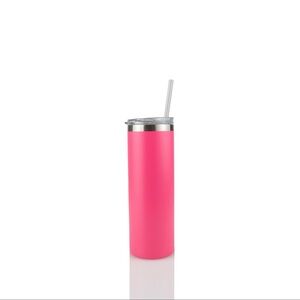 20oz POWDER COATED SKINNY TUMBLER PINK CUSTOM ENGRAVED